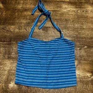 PacSun Basics Blue Halter Neck Crop Top Size Small